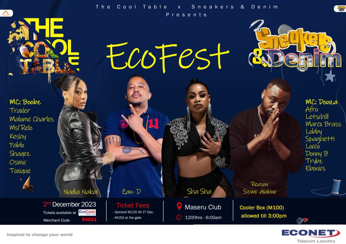 iamlets_chill's tweet photo. 🚀 Squad up for EcoFest! 🌟 Grab your crew and secure those Squad Combos because rocking the party with your friends isn't just fun – it's a guaranteed recipe for Monday stories that'll have you laughing all week!! 👩🏻‍🤝‍👨🏾👯🏾‍♂️🕺🏽

#TheCoolTable #SneakersNDenim #EconeFest https://t.co/aOYjQv1YXp