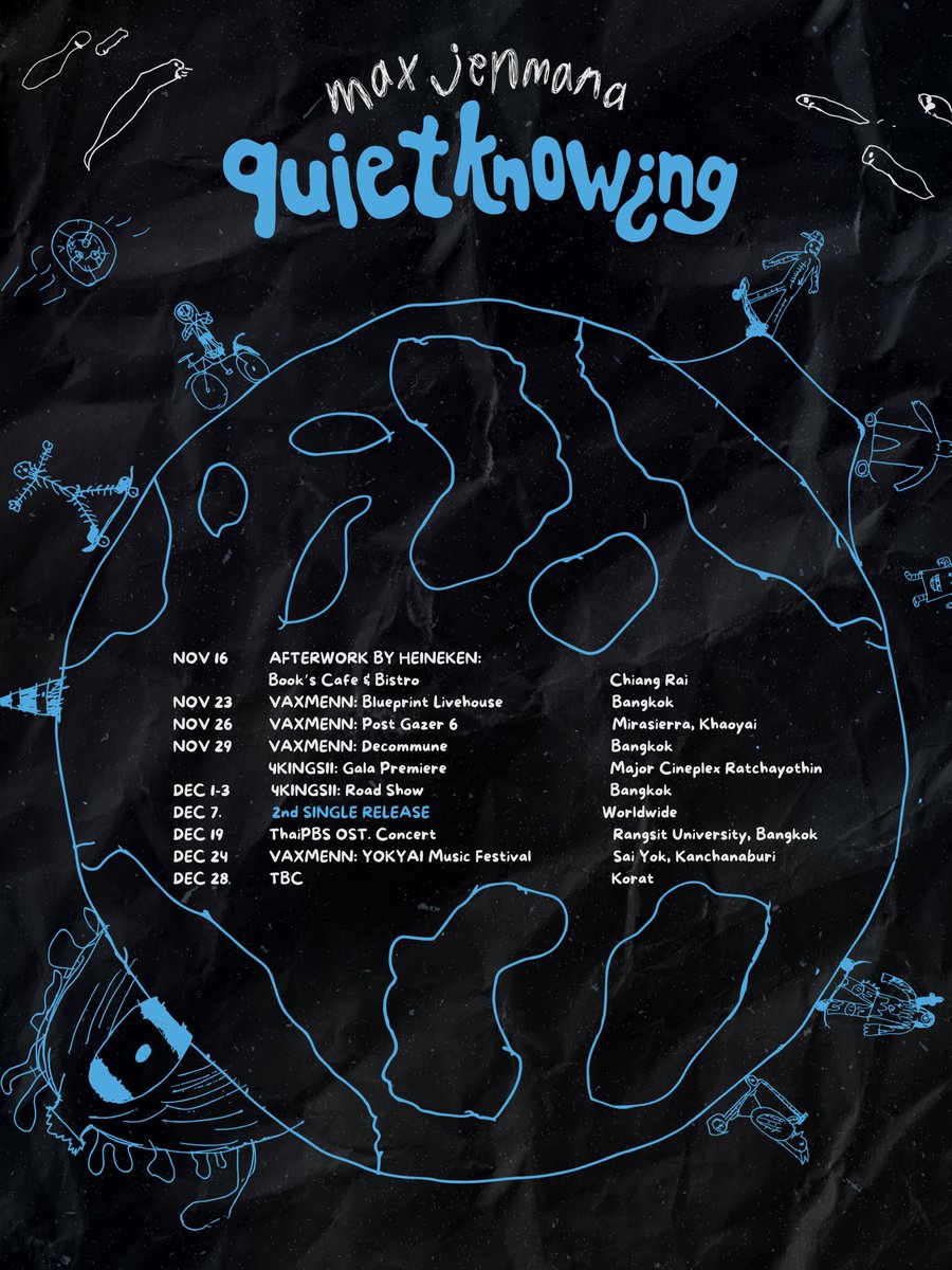MaxJenmana's tweet image. 🦕 Last tour of 2023 is here ‼️
Let’s see each other before the new dawn 
Next single will be released on Dec 7th - 10 days before my birthday hehe

ตารางงานสุดท้ายของปีก่อนข้ามไป 2024 แบบสดใสสุดๆ 🌟 มาส่งท้ายปีกันครับ

#quietknowingtour #MaxJenmana #Haveityourway #tourdates