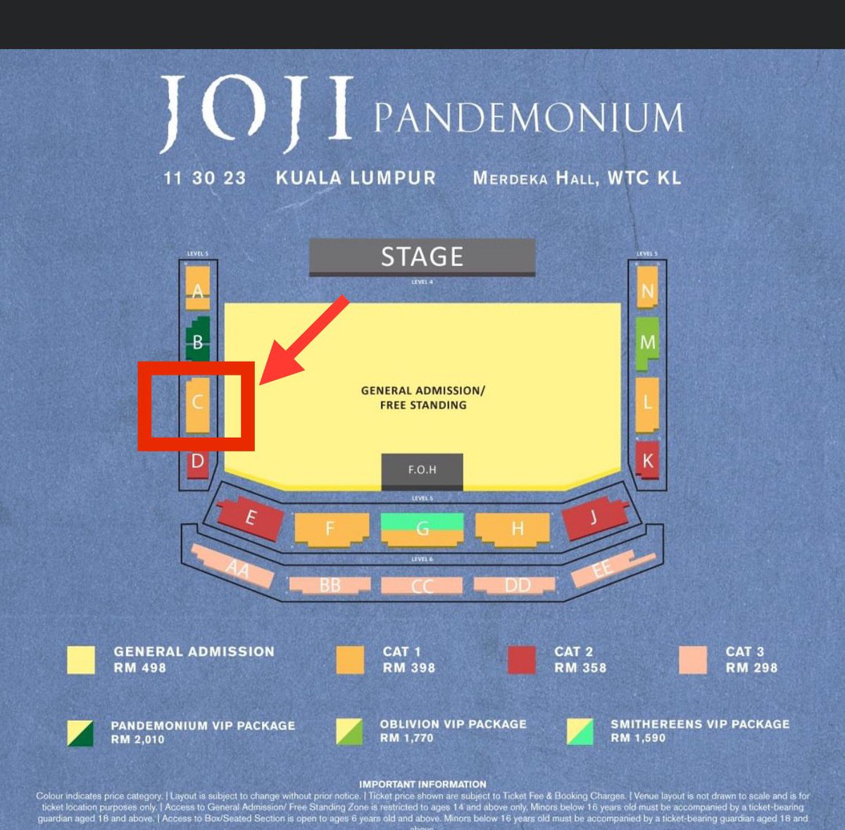 XuanYangH00's tweet photo. [WTS] JOJI-Pandemonium-Asia Tour

🗓️ Thursday, November 30
🏟️ Merdeka Hall, World Trade Centre, Kuala Lumpur.

Section C x1 ori price https://t.co/xLWgYDf56W