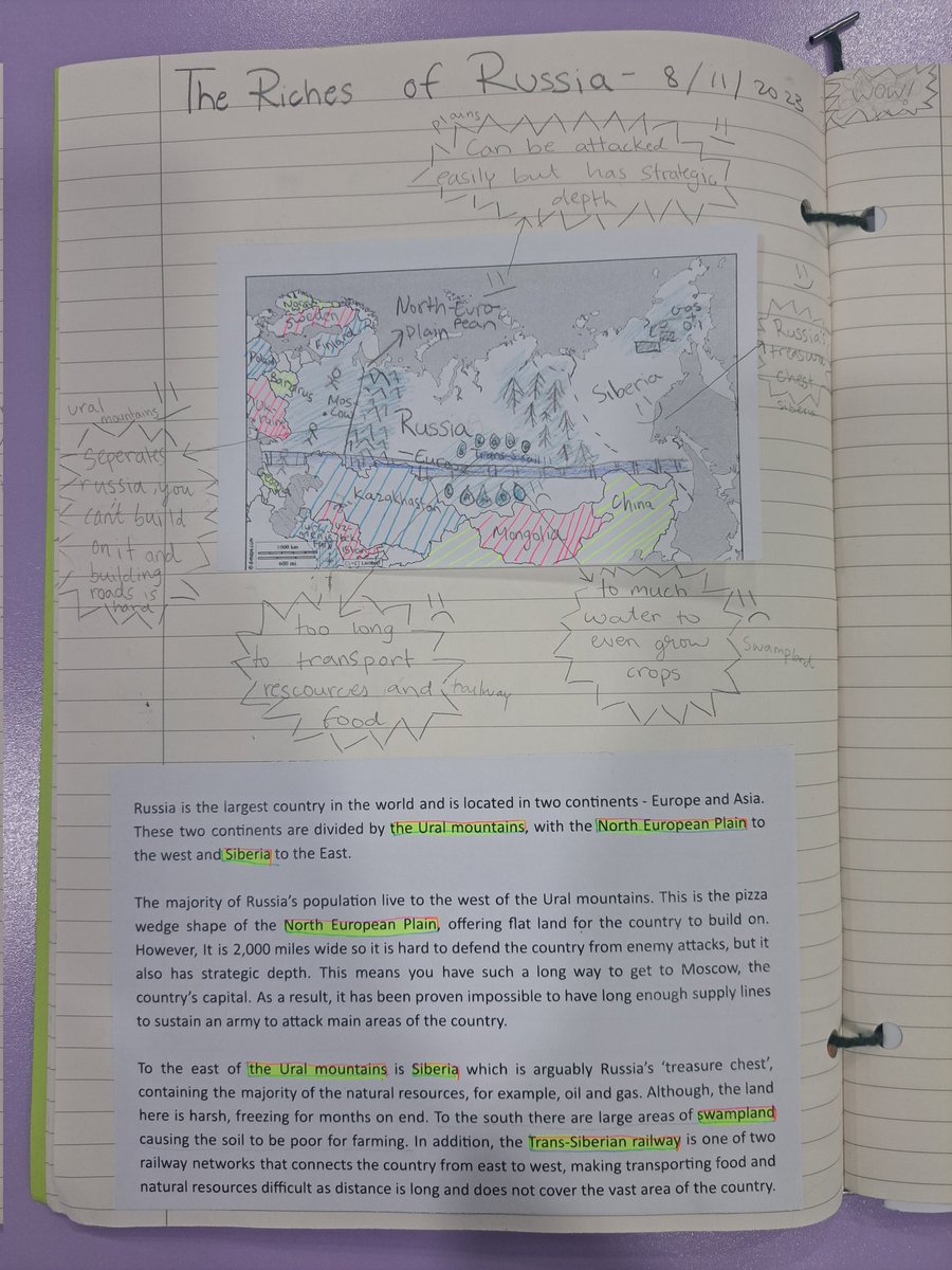 Finally creating a SOW using Prisoners of Geography 🥳 So happy with the lesson I created on 'The Riches of Russia'. 

Lesson is here - shorturl.at/bcux7
I will share the full 14 lesson SOW once complete as I can't find much online! 🌎🤓📚

#geographyteacher #edutwitter