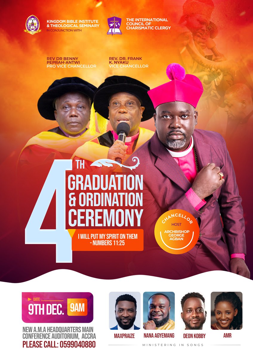 Kbit_Seminary's tweet photo. We officially invite all Alumni, Friends, well wishers and Families of our cherished Graduands and Ordination candidates to our 4th Graduation and Ordination Ceremony scheduled for the Saturday, 9th of December,2023 at the A.M.A Headquarters Conference Hall. https://t.co/cT65yi6NJx
