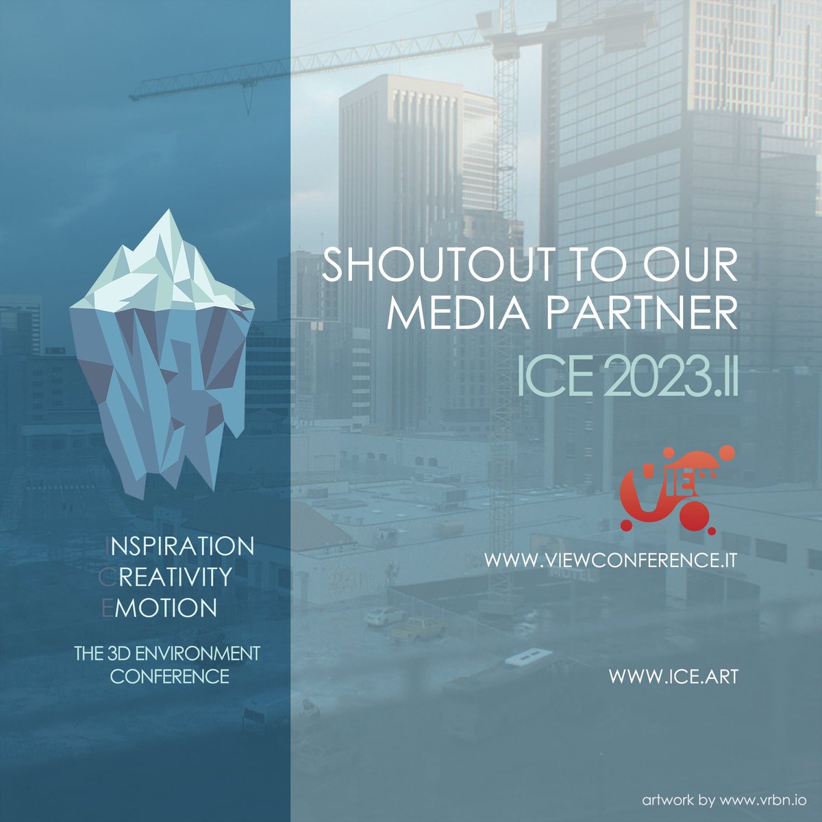 IceConference's tweet photo. Shout out to the @ViewConference as a Media Partner! 

#ice2023 #vrbn #3denvironment #digitalart #architecture #urbanplanning #cg #games #vfx #geodesign #inspiration #creativity #emotion https://t.co/5cIwjFdyCM