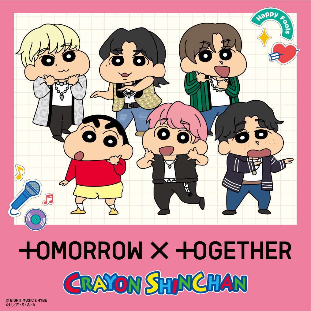 TOMORROW X TOGETHERとクレヨンしんちゃんのコラボアイテムが発売中だ