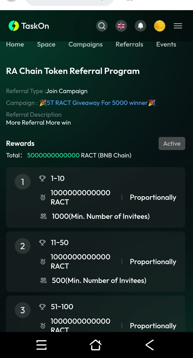 rachaintoken's tweet photo. 🎉Referral Taskon Program🎉
🌟Reward 5T RACT
🌟Enter our Taskon campaign
🌟Get your reff link on campaign
🌟Share with your reff link
☑️Done
🚀Reward distribution by Taskon

https://t.co/AbnrRtwNpU https://t.co/PwjQ1EzvNN
