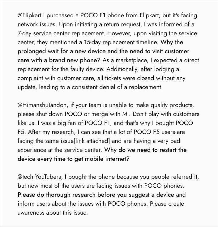 Y_SrinivasReddy's tweet photo. Need your Attention @Flipkart @flipkartsupport @Himanshu_POCO @POCOGlobal @IndiaPOCO @iamprasadtech @geekyranjit @Gaddamvaasu @nanistechlogic @hafizsd

#FlipkartBigBillionDays #POCO #POCOF5 #TechLogicTelugu #PrasadTechInTelugu #TeluguTechTuts

https://t.co/UJVbYf1p5V https://t.co/zf27zc7R4W