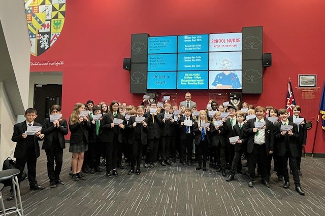 We have so many @KBuccleuchA students reaching merit milestones we can barely fit them all in the photo! 🤣 Fantastic engagement from our Year 7 students across their first term. They even got high praise from @MrShawKBA 🙌 #keepbeingawesome #bestversionofyou 💙❤️💚💛