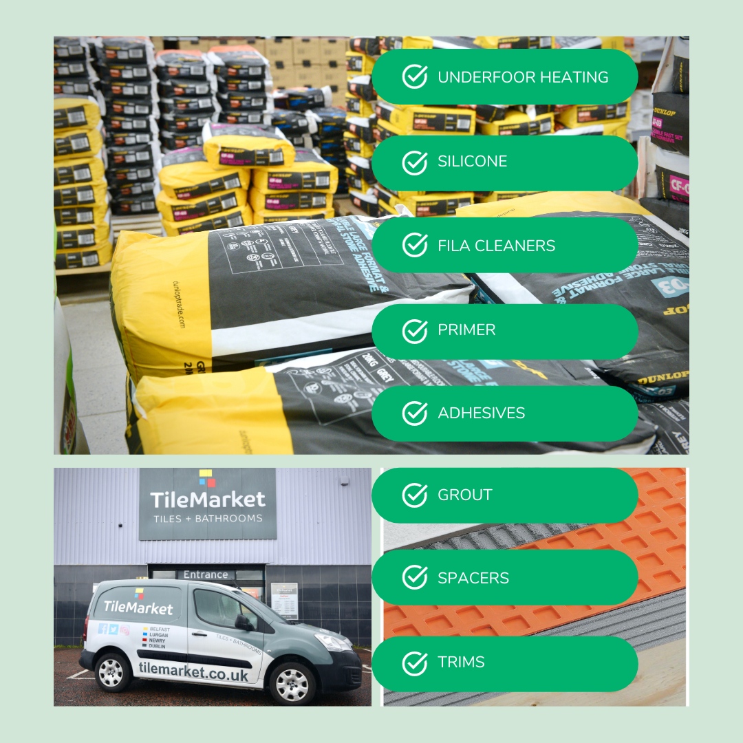 Tiles, Bathrooms AND so much more! 🤗

Tilemarket has everything you need for your next job - primer, grout, adhesive, cleaners, trims to name a few 🤩

Pop into your nearest Tilemarket showroom today to shop - open until 5pm!