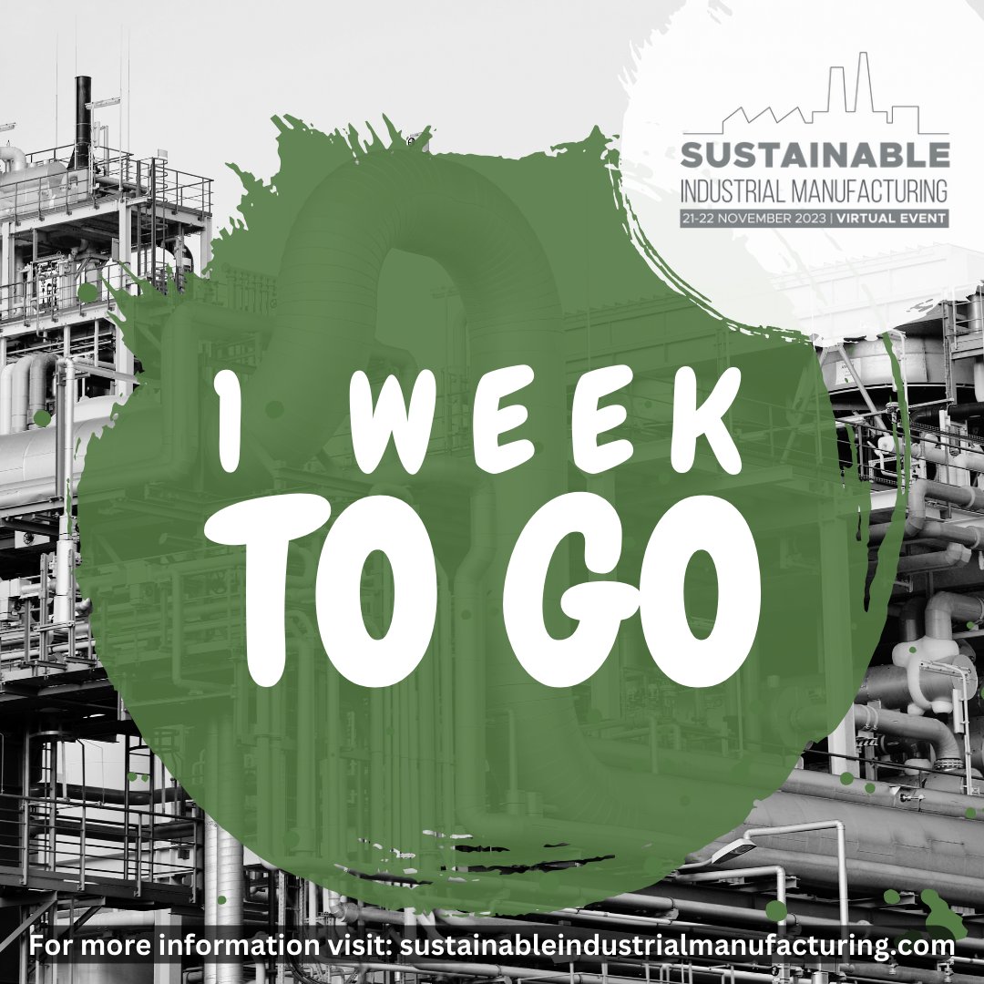 SIM_Event's tweet image. ONE WEEK TO GO!

There are exactly 2 weeks to go until SIM Europe; Walk away informed and inspired about leading a cleaner industrial future. 

Register here &amp;gt; bit.ly/3DiIMWV

#SIMeurope23 #sustainability #industrial #manufacturing #onlinevent #netzero #manufacturers