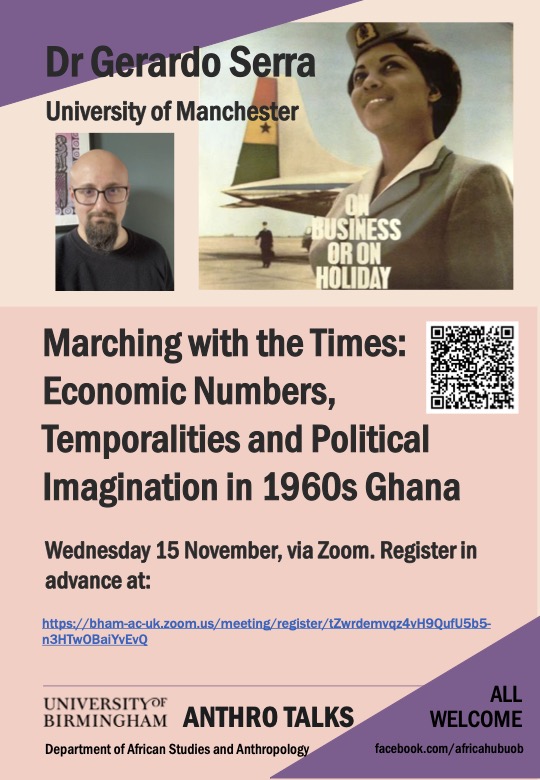Join us tomorrow on Zoom for Gerardo Serra's (Manchester) Anthro Talk about development planning and financial auditing in 1960s Ghana. 1pm UK time @theBRIHC @artsatbham @CAL_Postgrads