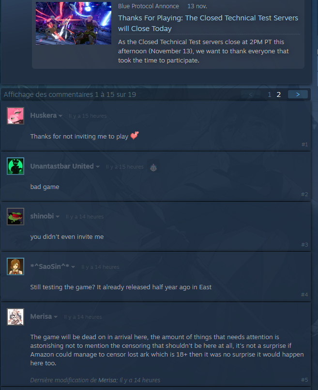 kanda_cho's tweet photo. I haven't posted any comments, but the people are clear: Blue Protocol is dead game on arrival. I wil not say it's dead because of censorship, but it will not help for sure.

#BlueProtocol #ブルプロ https://t.co/hzacbUNmp0