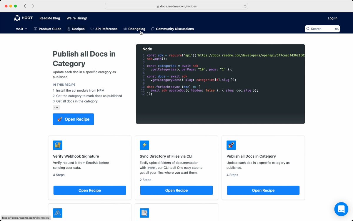 ReadMe_com's tweet image. Faster “Time to First Call” when just getting started.