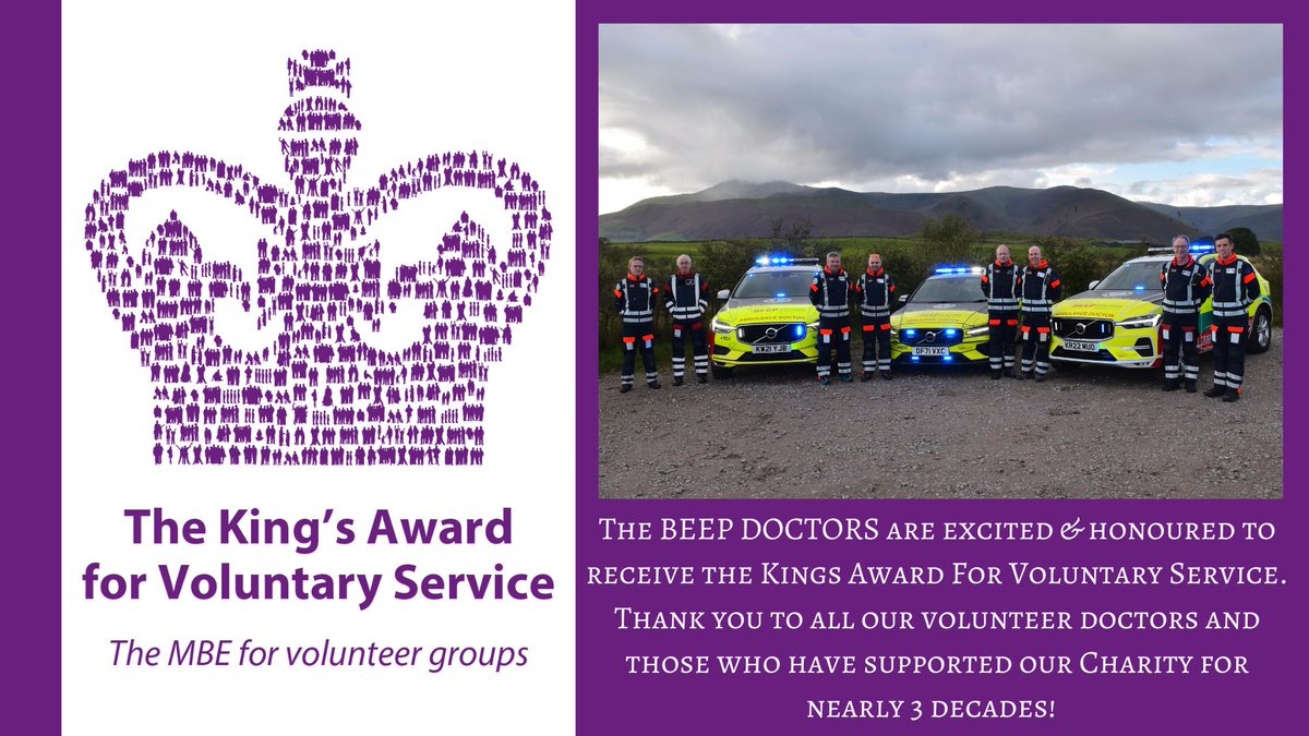 We are thrilled to share that the Beep Doctors have received The King’s Award for Voluntary Service, the highest accolade for any UK charity. This achievement is truly humbling and an immense honour. Thank you all for your support on our remarkable journey! #KAVS2023 👑