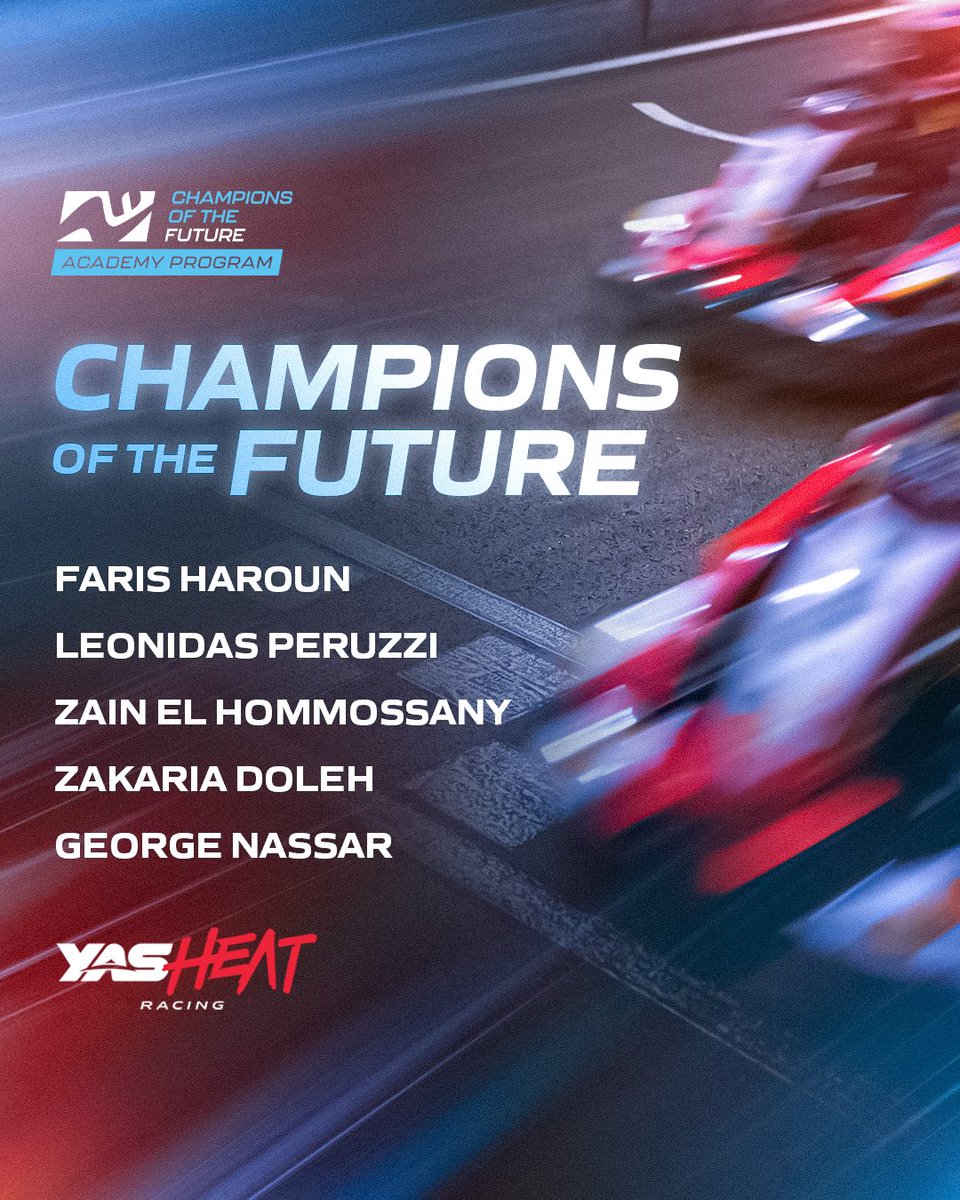 🌟 Unleashing the future #YasHeatRacing champions!

Presenting the lineup for the #ChampionsOfTheFuture Race Weekend from @f1academy. 🏆

From the experienced George Nassar senior class to emerging stars like Zain El Hommossany.