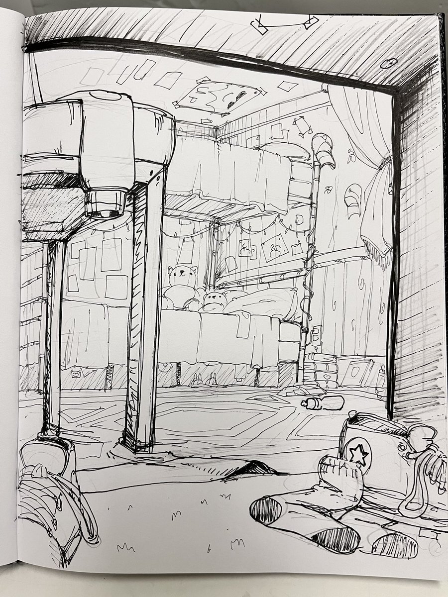 Sum interior perspective sketches