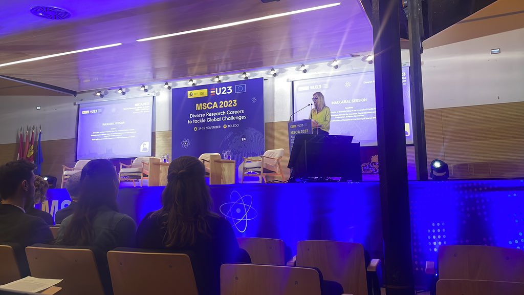Official kick off of the MSCA Diverse Research Careers to tackle Global Challenges 2023 Conference! 
Currently <a href="/AntoanetaAK/">Antoaneta Angelova</a> (Director at DG EAC) stressing the importance of #SciencePolicy. Excited conversations are on the way!