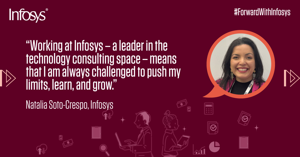 Infosys's tweet image. Natalia feels empowered to push her limits and grow at Infosys while adding more meaning to her career! infy.com/47z68FN 
#ThisIsInfosys #ForwardwithInfosys #Careers