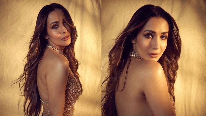 sarshadkiyani's tweet image. #MalaikaArora soars mercury in Rs 2 lakh #sheer #embellished gown, #Drops alluring #photos