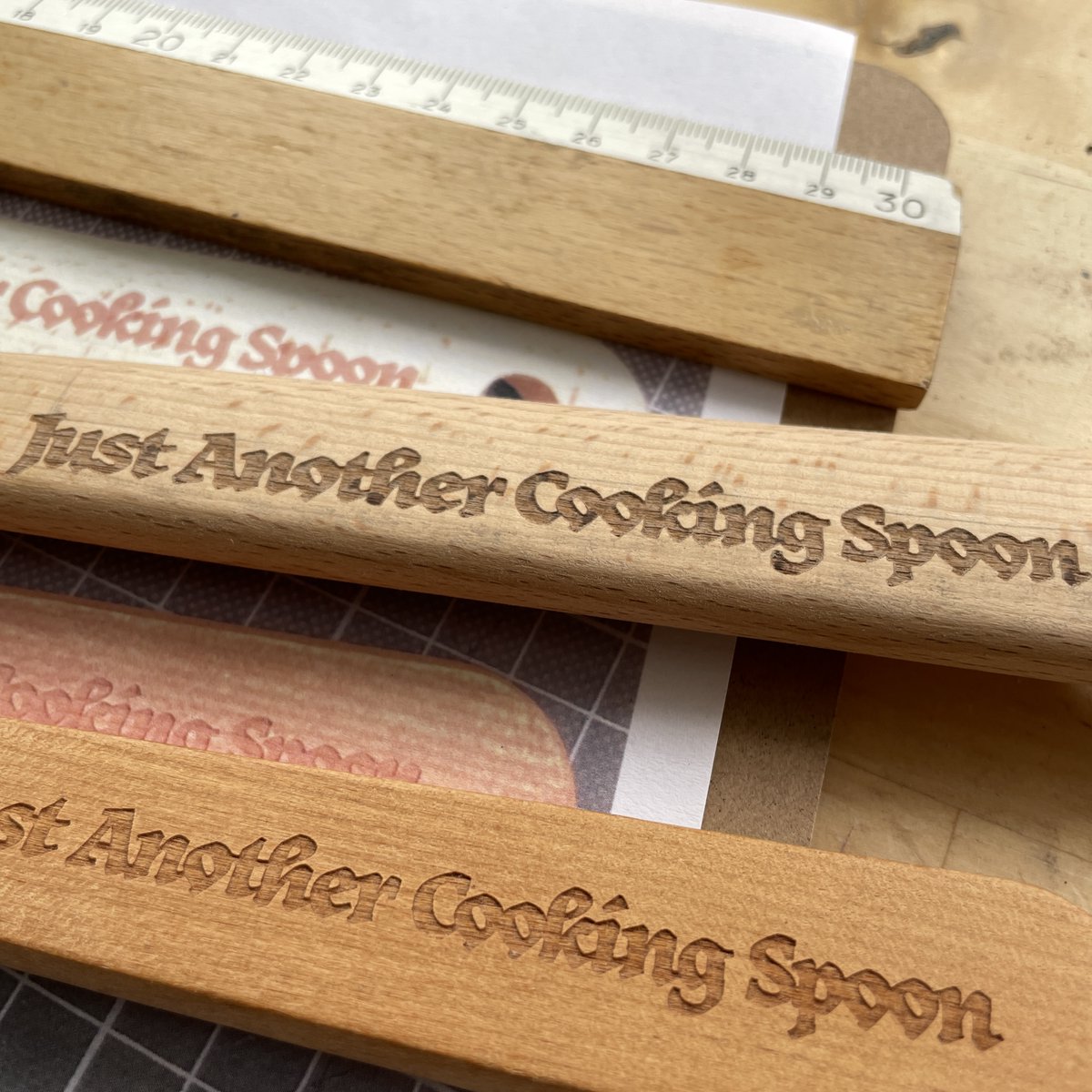 Because we feel like it, we are making Just Another Cooking Spoons again😋 Tim is going to bring some to the #dynamicfontday this Saturday! #JAFHerb