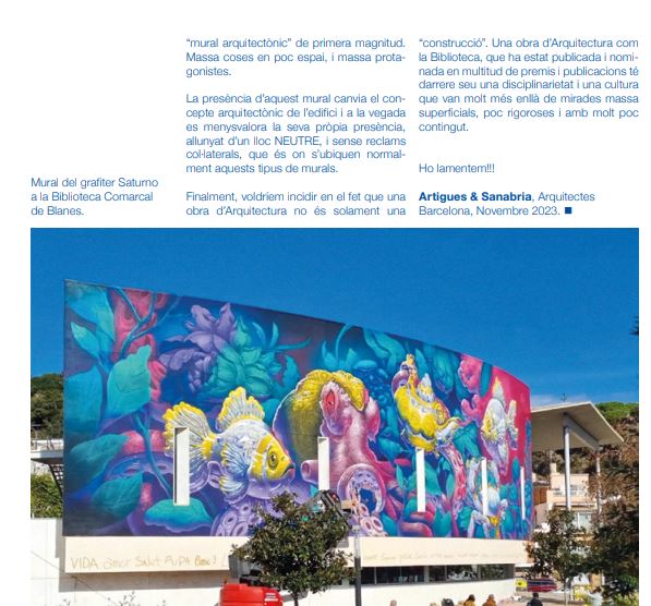 I així ens ha quedat la nostra estimada @BiblioBlanes, una de les + boniques del món, ens deia la nostra directora. 

A la també estimada revista Cel Obert, els artistes de l'obra inicial,  𝐀𝐫𝐭𝐢𝐠𝐮𝐞𝐬 &amp; 𝐒𝐚𝐧𝐚𝐛𝐫𝐢𝐚 𝐀𝐫𝐪𝐮𝐢𝐭𝐞𝐜𝐭𝐞𝐬 es fan ressò de la nova imatge.