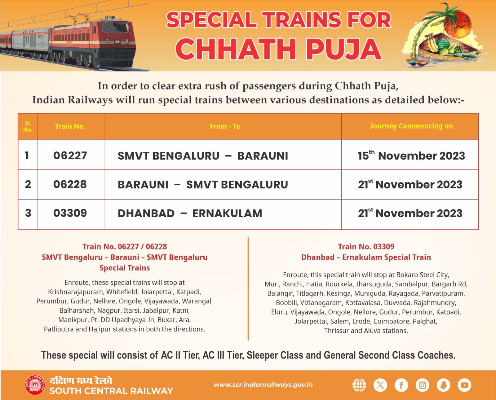 Diwali 2024 Special Trains List Marty Melitta