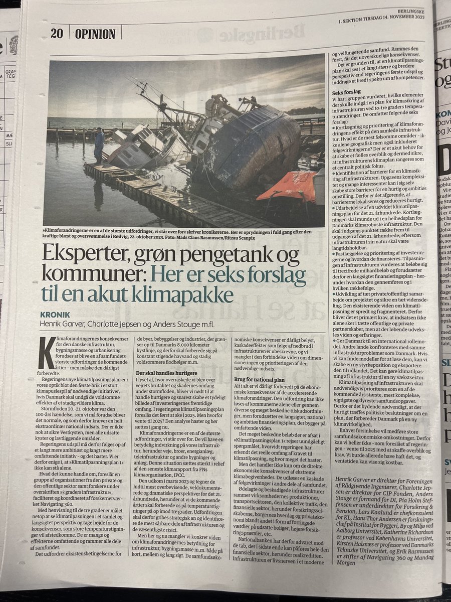 Anders Stouge (@astouge) on Twitter photo Hvordan griber vi det an, at udslippet af klimagasser skal ned, men vi samtidig skal beskytte vores infrastruktur og bygninger over for vejrets stigende brutalitet? Det skal vi have plan for. Har skrevet kronik om dette i <a href="/berlingske/">Berlingske</a> sammen med andre gode kræfter #dkpol #dkgreen Hvordan griber vi det an, at udslippet af klimagasser skal ned, men vi samtidig skal beskytte vores infrastruktur og bygninger over for vejrets stigende brutalitet? Det skal vi have plan for. Har skrevet kronik om dette i <a href="/berlingske/">Berlingske</a> sammen med andre gode kræfter #dkpol #dkgreen