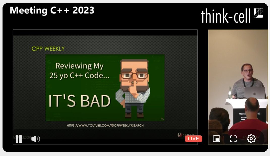 HSukesan's tweet image. Kevin Carpenter giving credits to @lefticus and encouraging everyone to listen to #CppWeekly in his talk &quot;Back 2 Basics - Tooling Intuition&quot; @meetingcpp 
#meetingcpp2023 #cpp #cplusplus #cpplus #conference