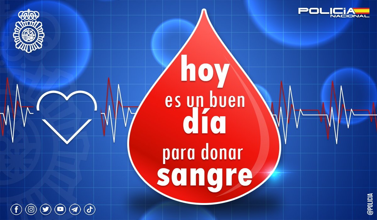 Es una semana en la que seguro que tienes muchos planes, pero recuerda que hay hueco siempre para uno muy importante (y además este salva vidas ❤️‍🩹)

#DonaSangre ❣
#SomosTuPolicía