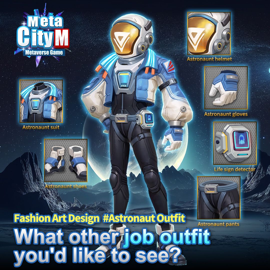 🪐 MetaCity M 開発アップデート ➤ 新しい #宇宙スーツ 🪐  
MetaCity Mではそれが実現できます！ 💪 ⚠ 最も重要な生命検知デバイスを忘れずに着用してください！ 👉 もっとプロフェッショナルな衣装を見たいですか？コメントで教えてください！
🎧 Discord discord.gg/mDHdaehUFp