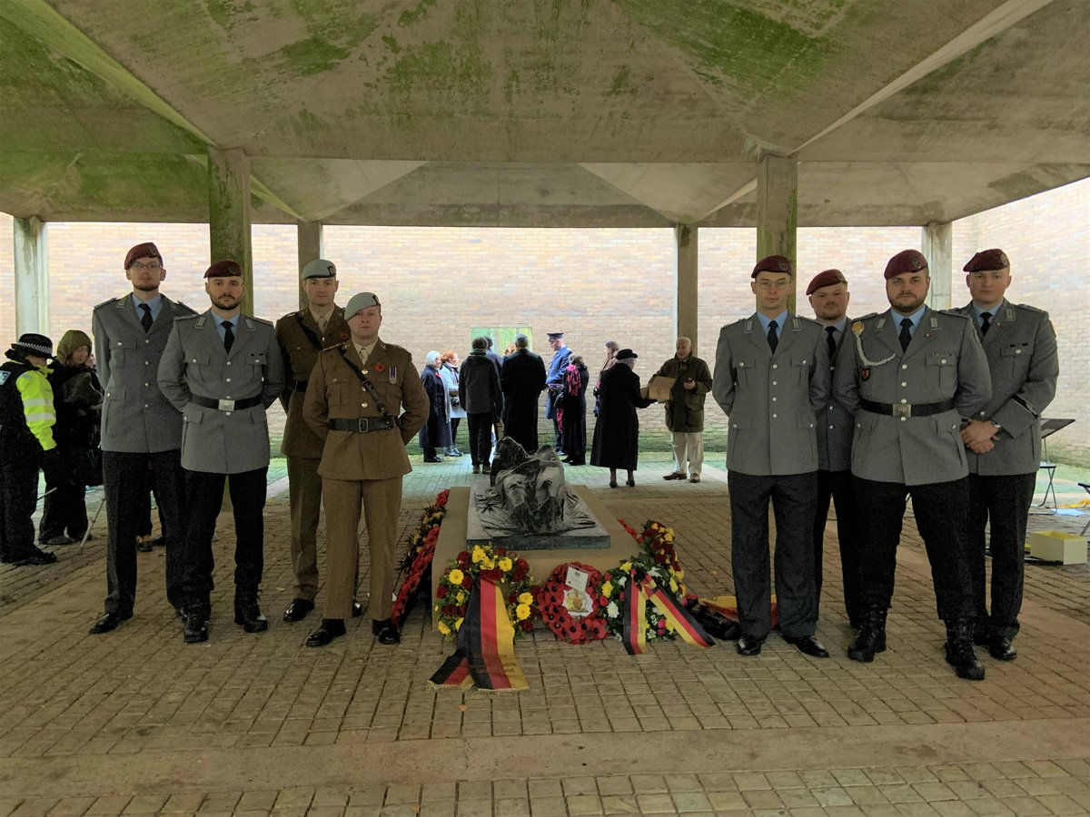 Six German Army officers who are carrying out helicopter flying training at RAF Shawbury laid wreaths alongside British Army trainee pilots at the Cannock Chase Service of Remembrance. The German Ambassador spoke of the poignant symbolisation of unity between both countries.