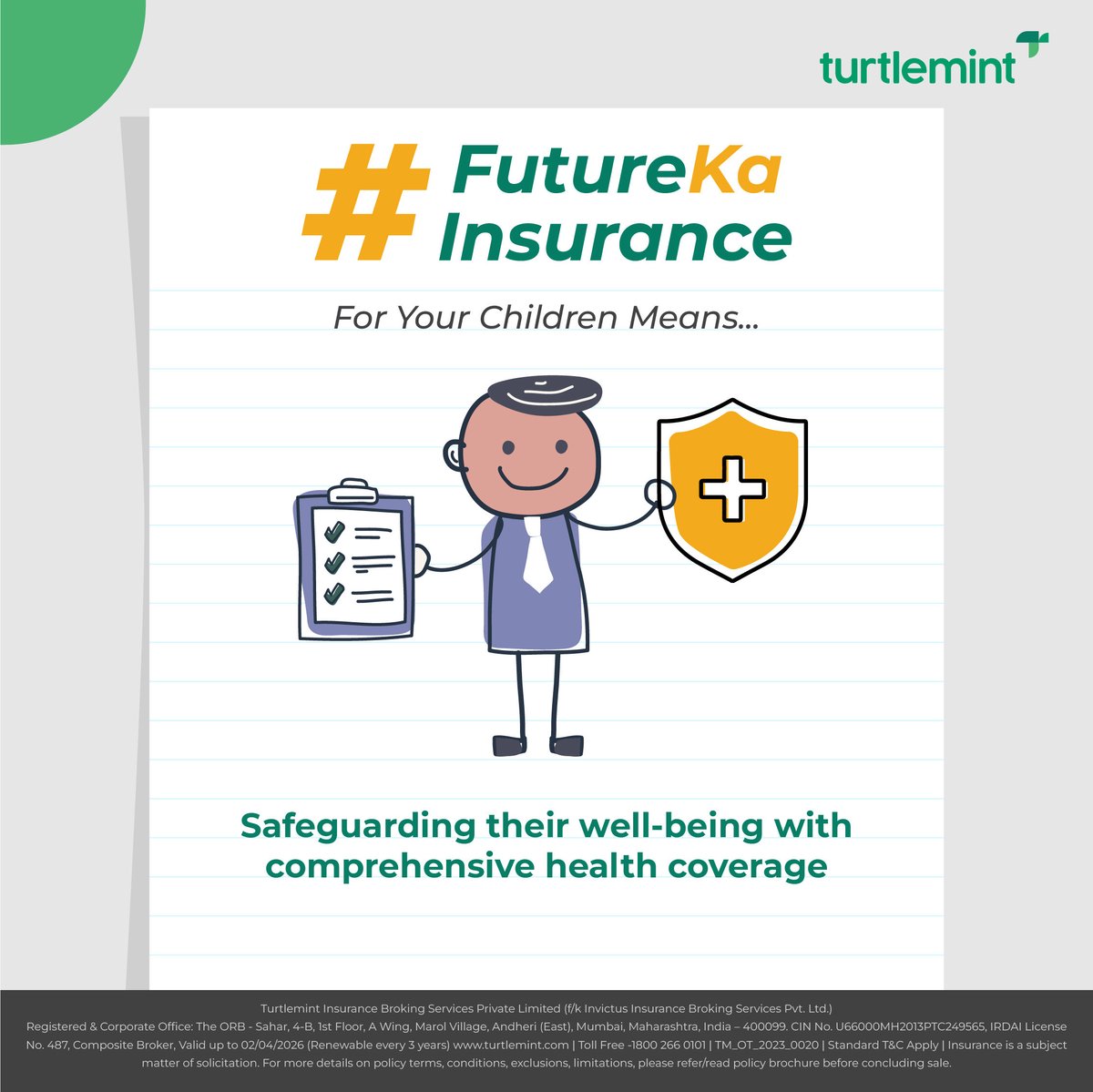 helloturtlemint's tweet image. Nurturing dreams and fostering freedom, Envision a world where every child can aspire to be their best self. 
Happy Children's Day! 👧 👦 #FutureKaInsurance 

#Turtlemint #Insurance #InsurancePlans #ChildrensDay #ChildrensDaySpecial #ChildrensDay #Child