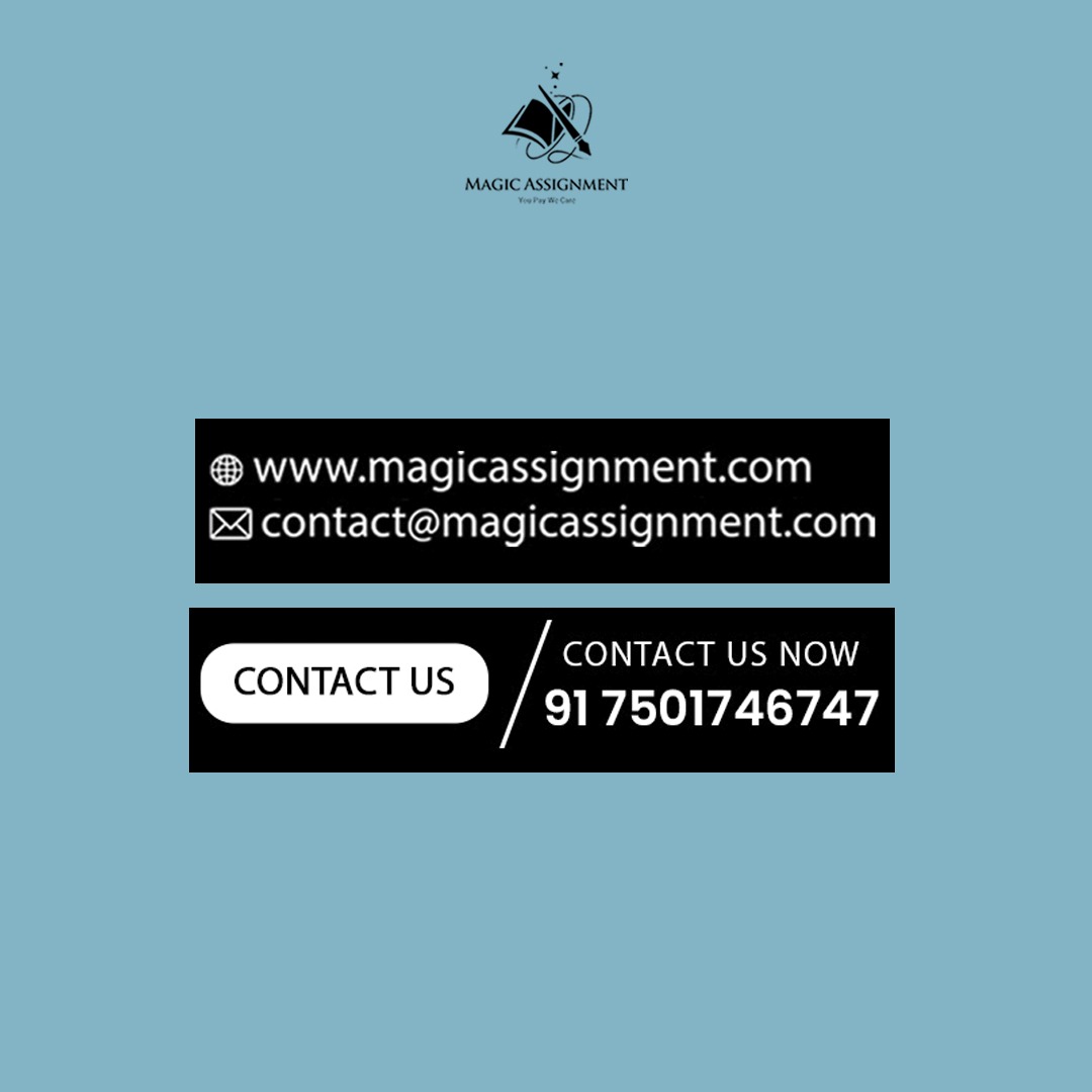 MagicAssignment's tweet image. Need writing help? such as assignments
? Thesis
?, Research paper
? Data analysis? PPT?, Homework? or any kind of study help?
We are here to help you.
Take my service, feel free & make glorious results.
Connect to know more
+91 75017 46747
lnkd.in/g74zKVZ7