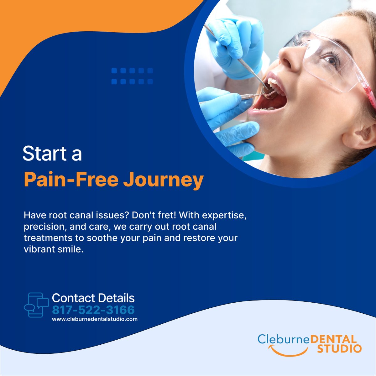 cleburnedntlstd's tweet image. Worried about root canal issues? You&apos;re in good hands! We offer precision-oriented root canal treatments expertly designed to alleviate your pain and bring back your radiant smile.

#CleburneTX #DentalCare #RootCanalTreatments