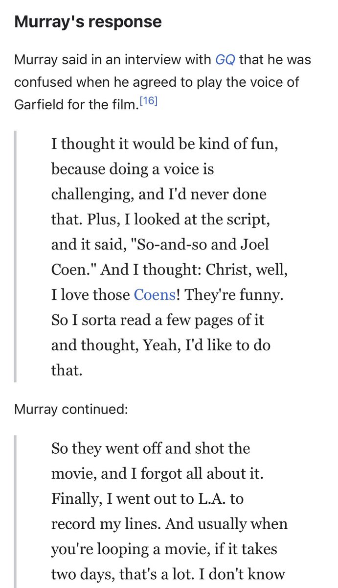 depthsofwiki's tweet photo. Bill Murray on Garfield: The Movie (2004) https://t.co/3Xy6b6IFLD
