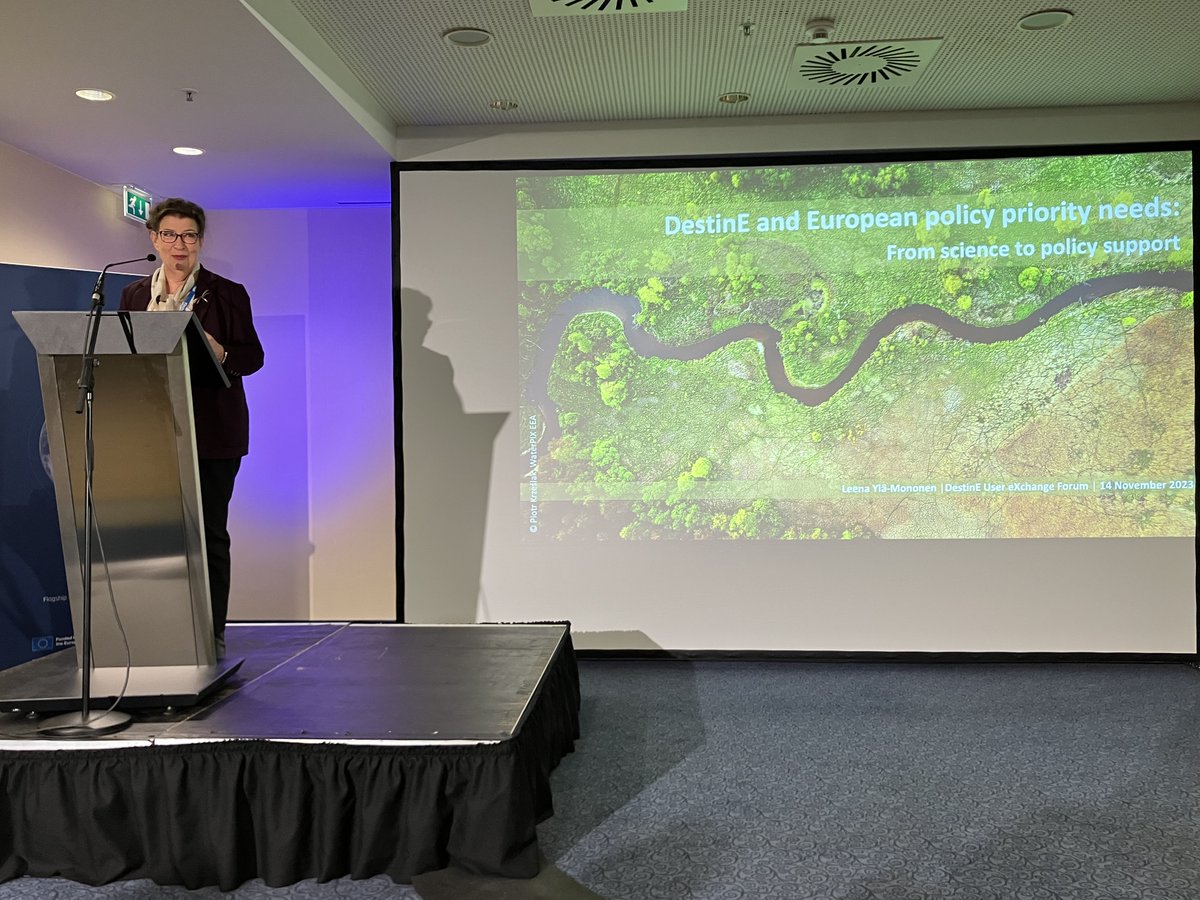 ECMWF's tweet photo. 🌍🌐@EUEnvironment Executive Director @YlaLeena opened the second day of the #DestinationEarth User eXchange meeting, highlighting the future contribution of #DestinE to societal preparedness for #ClimateChange.
Follow live and check the programme ➡️ https://t.co/XqruRfQx5U https://t.co/YtRQ9DVZnL
