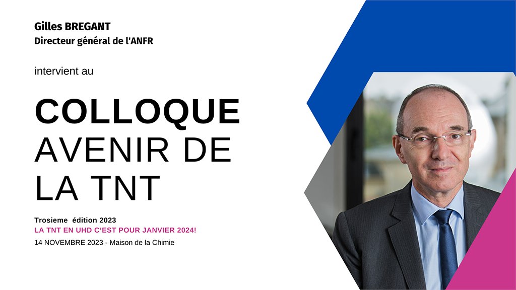 .<a href="/Gillesbregant/">Gilles Brégant</a>, DG de l’ANFR, intervient cet après-midi au Colloque « Avenir de la #TNT » à la table ronde n°3 qui a pour thème : quel avenir pour la réception de la télévision ?  Quelle cohabitation entre réseaux télécom et la TNT dans les années à venir ? ↩️
