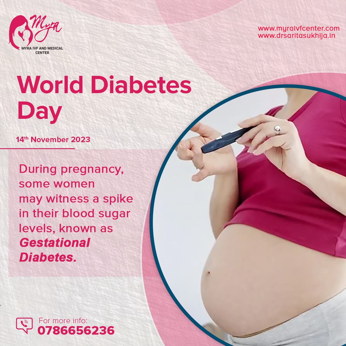 myraivfcenter's tweet photo. Women should check their vitals and consult their specialists before and during pregnancy to avoid any complications associated with gestational diabetes. https://t.co/5diI2HdXOs