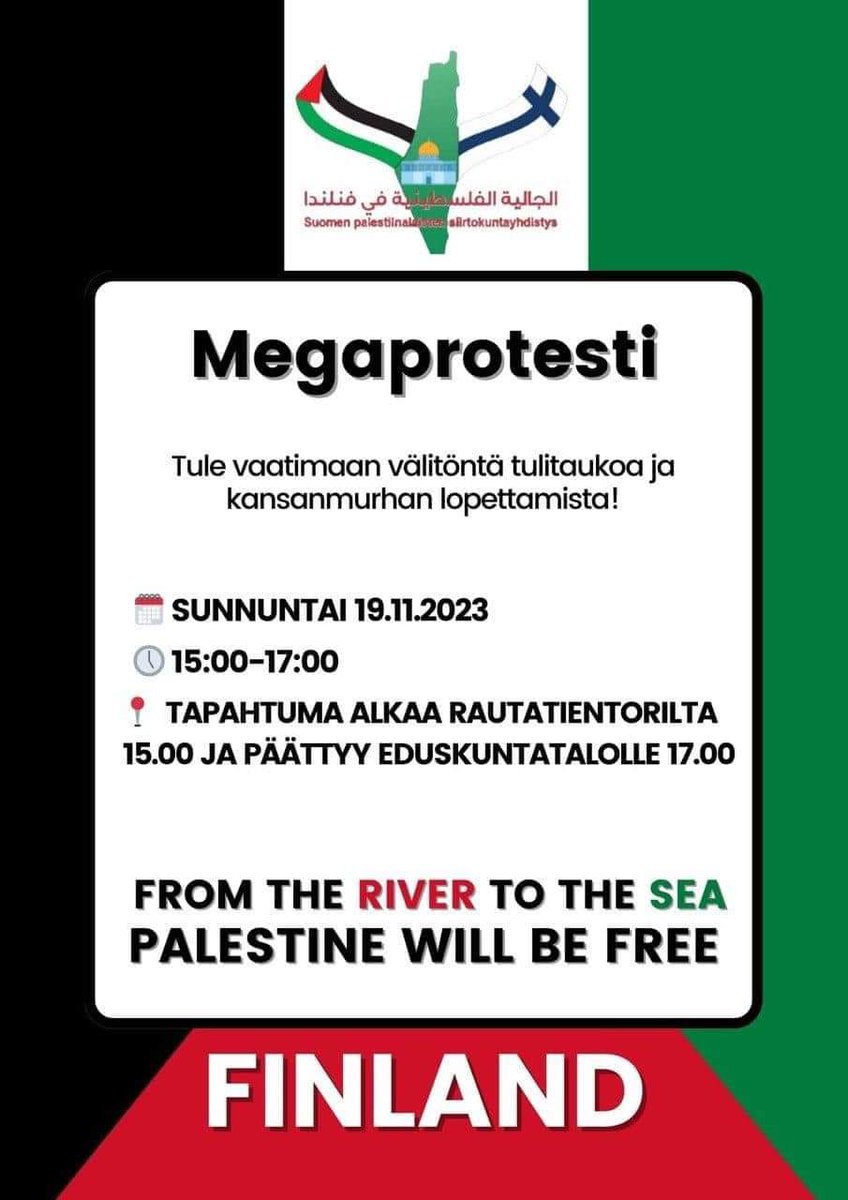 Olen pitkään tuonut esiin tämän lauseen ihmisvihamielisen ja kansanmurhaan alueen ainoaa juutalaisutusta kohtaan kehottavan luonteen. Nyt lause on nostettu koko protestin otsikoksi. Toivon viranomaisille kärsivällisyyttä. Ei tule olemaan helppoa siellä. Menee ken kehtaa.