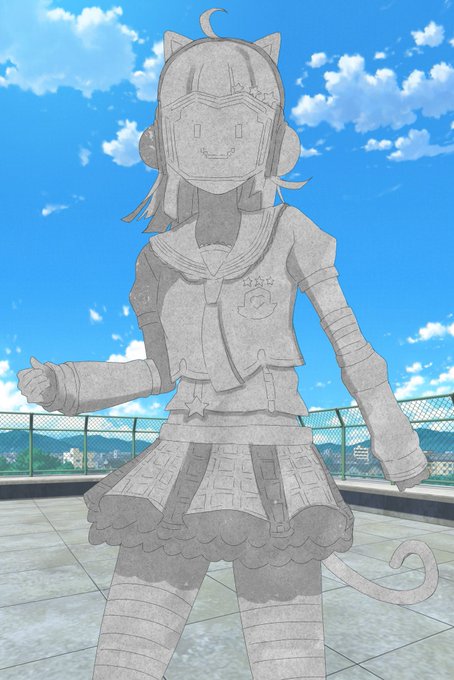 @sterrakaunt 今日はいい石の日……ということで、鈴鹿すてらさんのリクエストにお答えして天王寺璃奈ちゃんの石化イラストを描かせていただきました〜〜!!リクエストいただき感謝致します!!鈴鹿すてらさん、改めて御協力ありがとうございました〜!