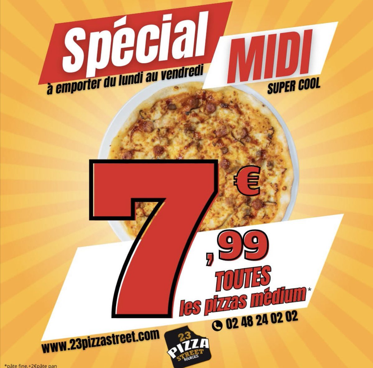 23PIZZASTREET's tweet photo. À emporter le midi https://t.co/OCUwinTQy6