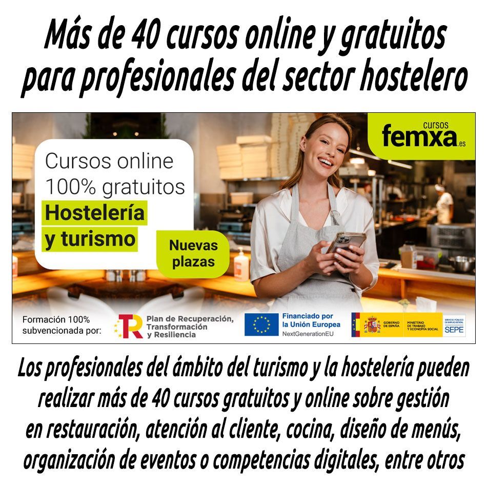 hosteleriaenvlc's tweet image. MÁS DE 40 CURSOS ONLINE Y GRATUITOS PARA PROFESIONALES DEL SECTOR HOSTELERO

hosteleriaenvalencia.com/noticias.asp?i…

@CursosFemxa #formacionhostelería #cursosonlinegratis #Femxa #HosteleriaEnValencia  #relanzamientohosteleria #competenciasdigitales #gestionhosteleria #cocinahosteleria #turismo