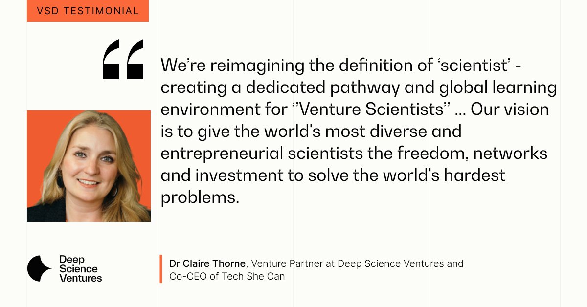We're giving diverse talent the chance to join the second cohort of our #STEM #PhD to make an impact on humanity &amp; our planet's future by putting venture at the centre. With @clairethorne, we're redefining what it means to be a 'scientist'. Apply now: dsv.vc/47aj4SI