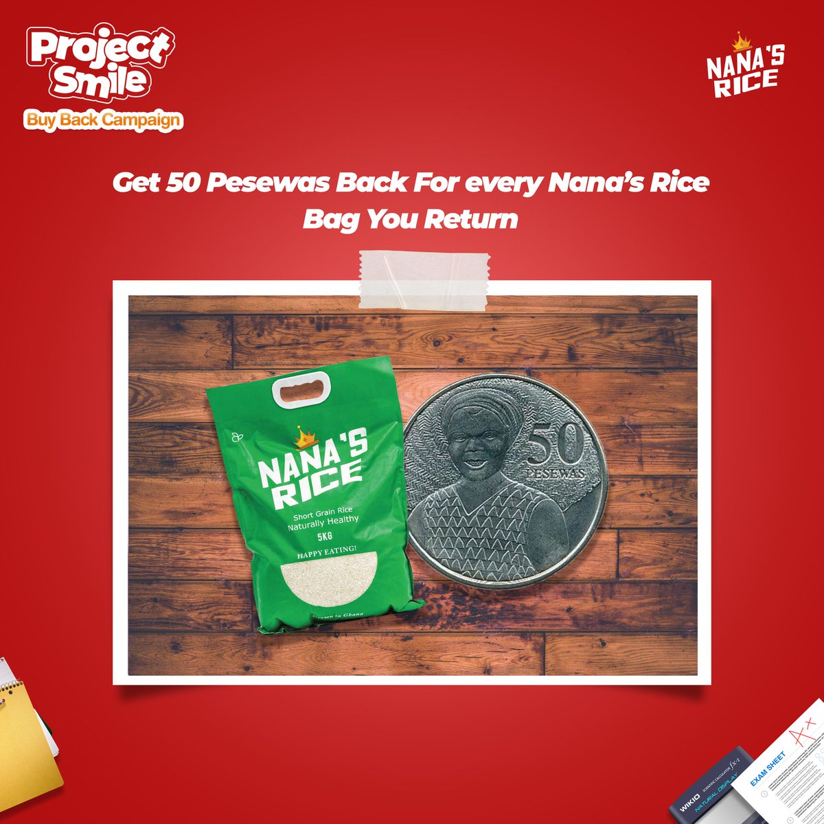 📢Project Smile
Starting this November, every bag of Nana's Rice you return will be transformed into a school bag to support a school child. The more bags you return, the more futures you impact.

Join us as we change lives. For more information please send us a DM.
#ProjectSmile