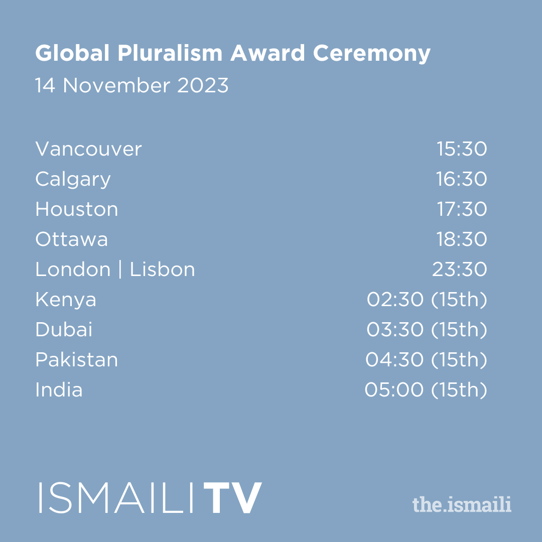 Watch the live stream of the 2023 @GlobalPluralism Award Ceremony live on the Ismaili TV. 

tv.ismaili

This year’s Award Ceremony takes place today in Ottawa, Canada. Princess Zahra and @MeredithGCP, are expected to deliver remarks.