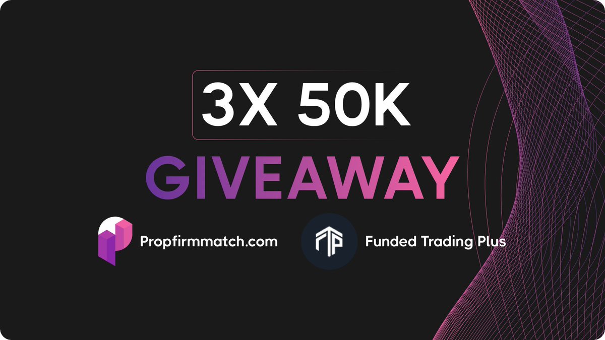 PropFirmMatch's tweet photo. 💥 3x50K Challenge Account Giveaway with @FundedTradingP 💥

To participate:

🤝 Follow @PropFirmMatch, @Curo_Labs and @FundedTradingP 
🔁 Repost
👫 Tag 3 Friends

Winners will be announced in 3 days https://t.co/MVwt1YRyek