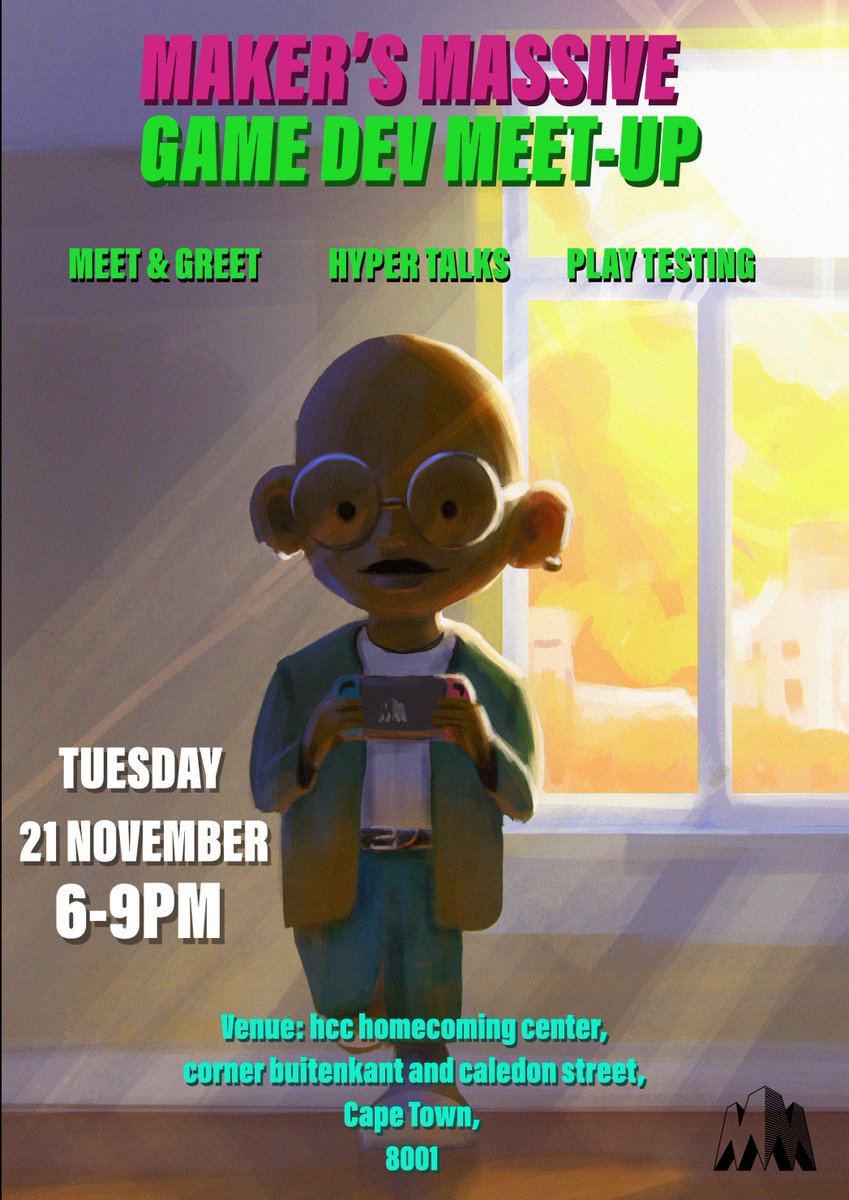 Our last meet-up of 2023 is happening next week!

If you're in Cape Town, come join us! 😄

ALL WELCOME!!  NO RSVP.  FREE ENTRY. 

#gamedev #capetown #meetup
