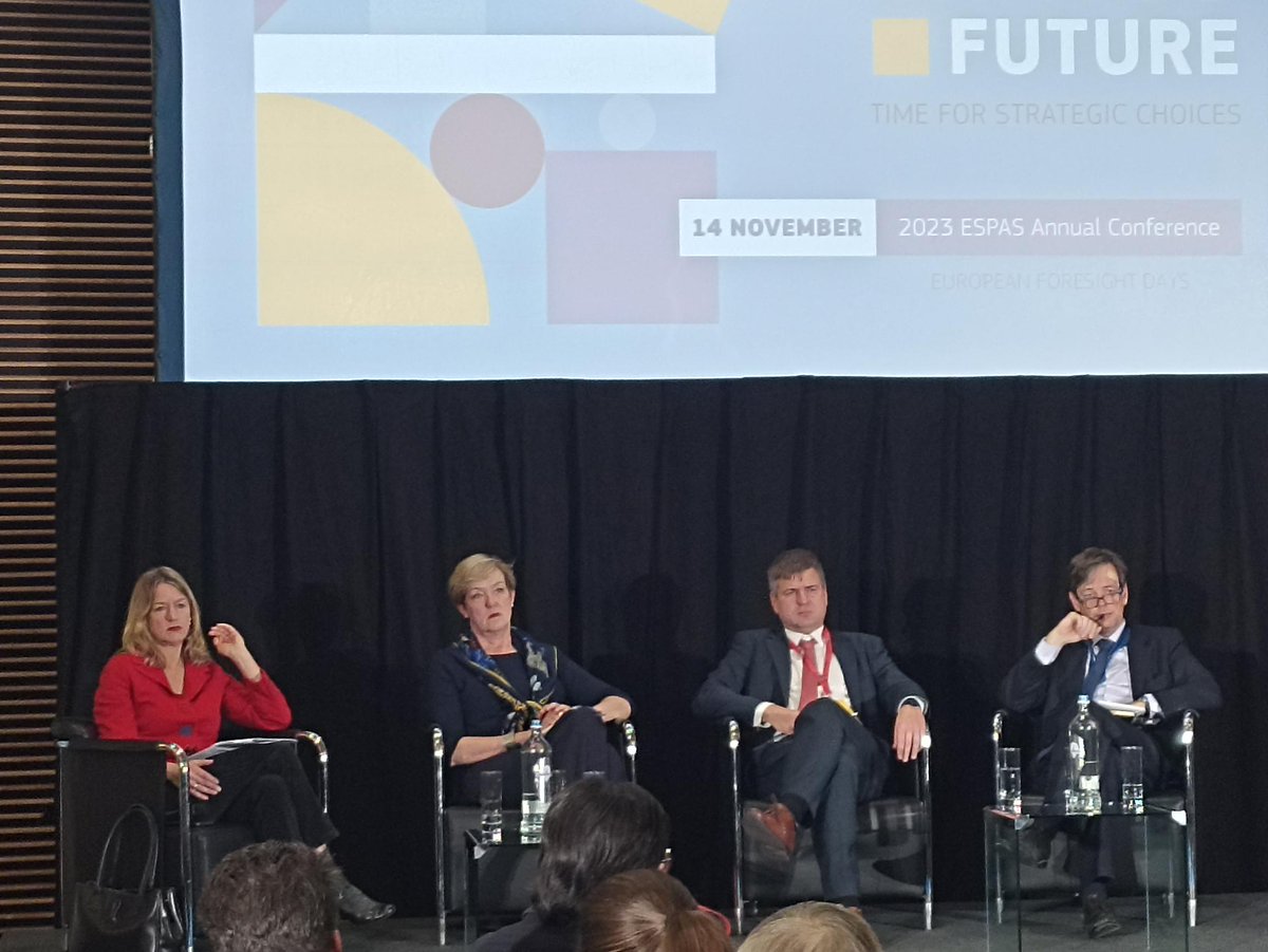 EU_JRC's tweet photo. In our second session at #ESPAS 2023, @ConStelz @m_huotari @merics_eu @RosaBalfour and @sbeverts @EU_ISS are discussing: 

"What will power look like in 2040? Fragmentation and power shifts" https://t.co/omN1LbcDnd