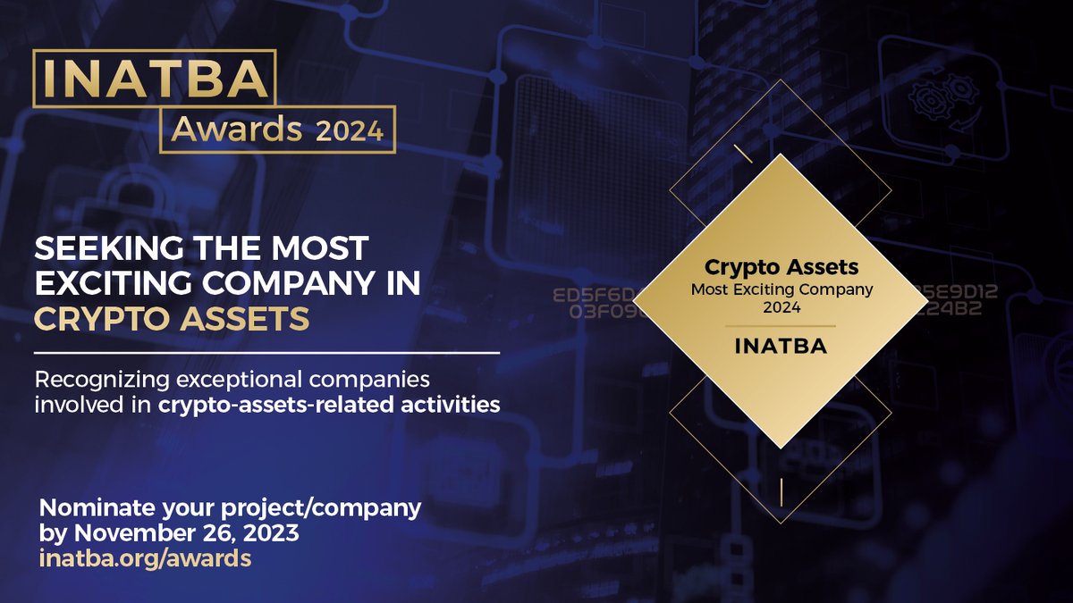 INATBA_org's tweet photo. We are seeking "Most Exciting Projects" for the upcoming #INATBAAwards in #DeFi, #Refi, #SustainableInnovation, #CorporateInnovation, #LearningAndAwareness, #Multiverse, #CryptoAssets, #PublicSectorInnovation. https://t.co/UrM6Fv8PDv https://t.co/20UyTzLcR5