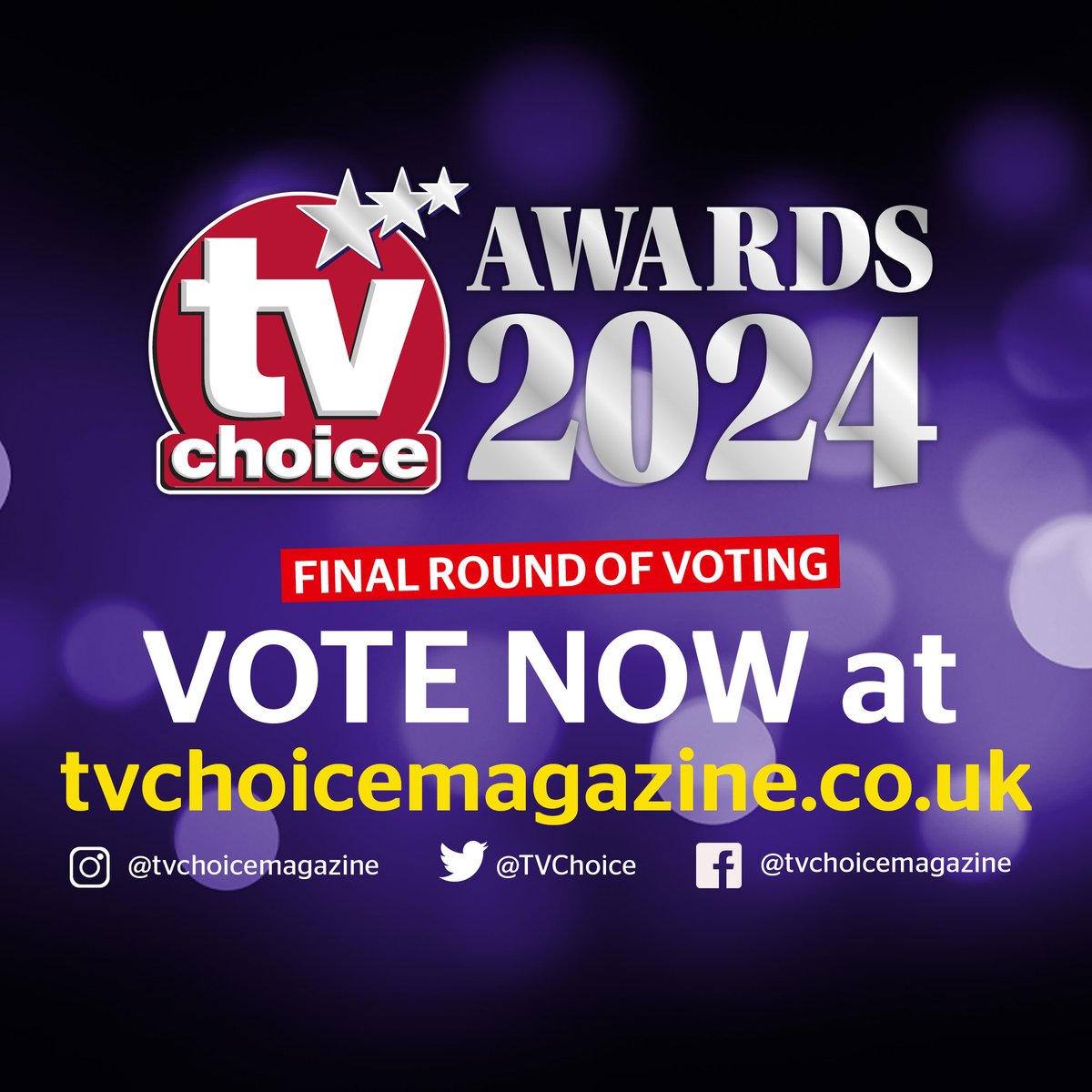 YOU HAVE A FEW MORE HOURS TO VOTE IN THE 2024 #TVCHOICEAWARDS! 🤩 Who will be your winners? Plus, you can enter a competition to join us at the awards show 🎉 Vote at tvchoicemagazine.co.uk/vote