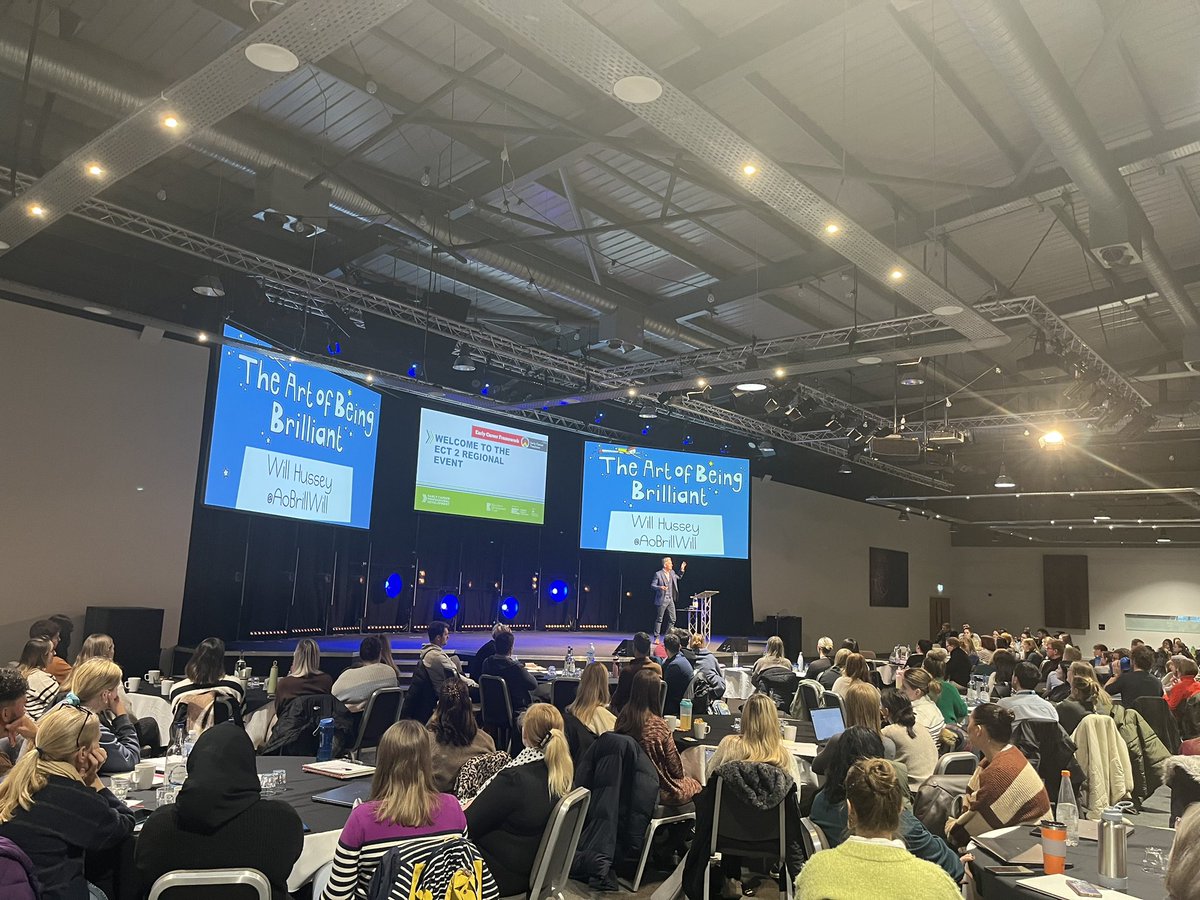 NickyABall's tweet photo. So proud to be one of the great facilitators for ECTs at our Regional Conference. Starting our day with Will Hussey with the Art Of Being Brilliant! #brilliant @AoBrillWill https://t.co/YehO360367