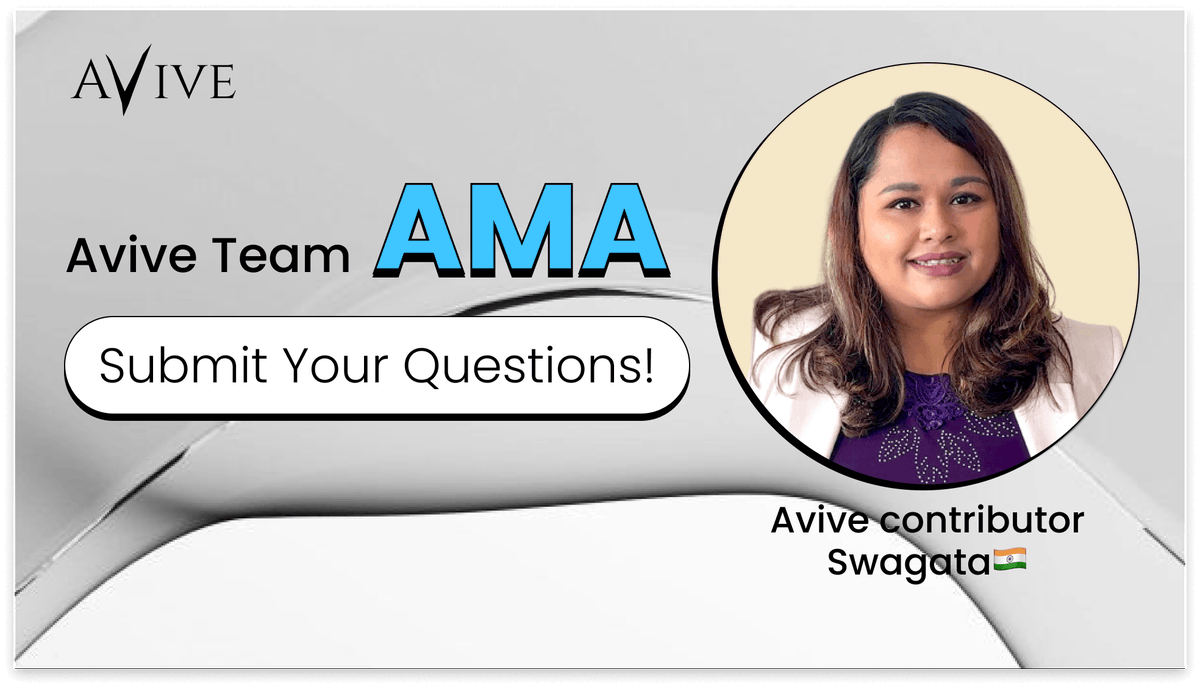 Avive_World's tweet photo. 💡 Get ready to dive deeper into #Avive! 

⚡️Our first #AMA session is happening this Friday. 

🙌We can't wait to hear your questions! 

👉Submit here: https://t.co/EMBAfppWxH https://t.co/LCuw7yKpPz